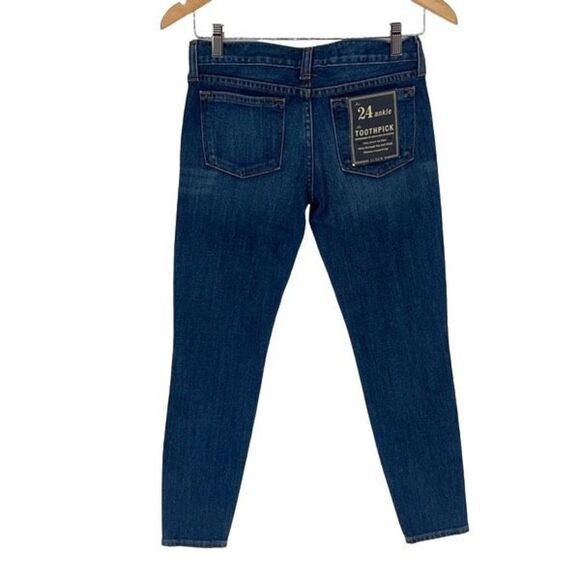J Crew Womens Low Rise Toothpick Super Skinny Cropped Denim Jeans Blue Sz 24 NWT - Picture 3 of 10